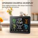 Weather Stations Wireless Indoor Outdoor Thermometer with Multiple Sensors, 7.5" VA Display Weather Forecast Station with Atomic Clock, Temperature, Humidity and Adjustable Backlight for Home