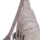 Sling Bag Crossbody Bags for Women Small Cross Body Bag Fanny Packs Chest Sling Purse for Daily Travel Leisure Sport (2-1 Grey)