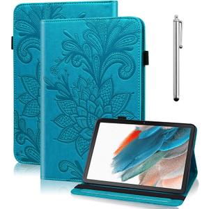 Case for Lenovo Idea Tab 11" 2025/ Tab M11 11" 2024 Case (TB336FU/TB330FU), Embossed Lace PU Leather Flip Folio Stand Cover with Elastic Band Card Slots Pen Holder- Blue