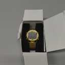 Women's Step Counter Pedometer Watch with Stainless Steel Bracelet, Stylish Design, No App, No Charging Needed for Step, Calorie, Distance, Alarm, Countdown TimerTU-2401 (Gold)