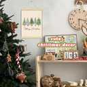 ShowDraven Pink Tree Christmas Hanger Frame Wall Art Decorations, Outdoor Indoor Christmas Wall Decor for Kitchen Bedroom Bathroom Office, 12x16 Inch