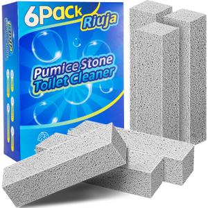 6 Pack Pumice Stone Toilet Bowl Cleaner, Pumice Stone for Cleaning, Powerfully Cleans Toilets, Bathtubs, Grills, Swimming Pools, Sinks (Gray)