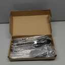 Serving Utensils Set for Partie, Silver Stainless Steel Metal Serveware Large Serving Spoons, Slotted Spoons, Forks, Tongs, Soup and Skimmer Spoon, Cake Server for Buffet, Catering, Entertaining 15pcs