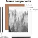 Americanflat 18x24 Poster Frame with Polished Front Cover - Slide-In Photo Frame with Buildable Molding - Fusion Collection - Picture Frames for Wall Display - Black