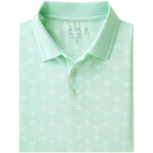 M MAELREG Mens Polo Shirts Short Sleeve Jacquard Performance Moisture Wicking Lightweight Casual Active Mens Golf Shirt (Green, XXL)