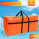Windyun 4 Pack 57 Gallon Extra Large Moving Bags XXL Heavy Duty Storage Bag with Strong Zipper Handle Jumbo Big Tote Box Foldable for College Dorm Travel Clothes Duffle Blanket Pillow(Orange)