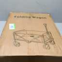 Collapsible Foldable Wagon,Wagons Carts Foldable with Wheels,Utility Grocery Folding Beach Wagon for Sand Garden Sports Shopping Outdoor(Lake Blue).