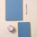 DesignWorks Ink Textured Paper Twin Wire Notebook, Daily Planner & Soft Cover Writing Journal, 160 Lined Perforated Pages, Large Spiral Notebook for Work & Journaling, 8.25 x 11.625 in, Classic Blue