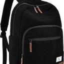 VX VONXURY School Backpack for Boys, Lightweight 15.6inch Corduroy Backpack for Men Teens Casual Bookbag for College Travel (Blue) (Black)