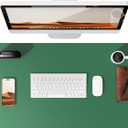 YSAGi Leather Desk Pad Protector, Office Desk Mat, Large Mouse Pad, Non-Slip PU Leather Desk Blotter, Laptop Desk Pad, Waterproof Desk Writing Pad for Office and Home (Jade Green, 23.6" x 13.8")