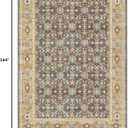 WITSHOCK Washable Area Rug 10x12 Non-Slip Floral Carpet, Floral Brown