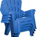 Little Tikes Kids Garden Chair 4 Pack in Blue, Outdoor Toddler Activity Adirondack Chairs for Picnic, Garden, Patio, Backyard & Beach, Outdoor Chair Set