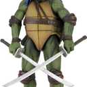 Teenage Mutant Ninja Turtles (1990 Movie) 1/4 Scale Action Figure Leonardo | 16.5 in Tall, 30 Points of Articulation, Includes Katana with Scabbards, Mutagen Canister, Pizza Slice, (1990 Movie)