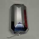 Syhood 9.5 Inch Jumbo Jewel Ornament Large Jewel Ornaments for Christmas Tree Acrylic Glitter Christmas Gem Hanging Decorations for Xmas Wedding Holiday Party Decor (Silver, Rectangle)