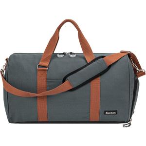 Kuston Sports Gym Bag with Shoe Compartment&Wet Pocket,Travel Duffel bag,Weekend Bag,Workout Bag Suitable for Men and Women (dark grey)