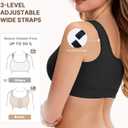 BRABIC Front Closure Post Surgery Compression Bras for Women Mastectomy Bra with Adjustable Straps Wirefree Bra (Black, L)