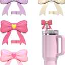 4 x 4Pcs Bow Straw Toppers for Stanley Cup 30&40Oz, 10mm Silicone Cute Straw Covers Cap for Stanley Cup Tumbler Accessories