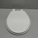 Mayfair Cassel Slow Close Toilet Seat, Easy Clean, Non Slip Premium Wood Seat, Easy Install, Made in USA, Round, White