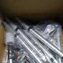 HOMLAND Folding Walkers for Seniors with Wheels, Lightweight Rolling Walker, Height Adjustable Standard Walker with Aluminum Frame, Silver