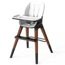 GAIVE 8 in 1 Convertible Wooden High Chair, Adjustable Baby High Chair for Babies and Toddlers with Tray, Easy to Clean, Grow with Family|Booster|Learning Table|High Stool