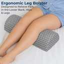 5 STARS UNITED Knee Pillow for Back Sleeping Memory Foam Cushion for Sciatica Pain Relief Under Leg Support for Sleeping on Back Half Moon Bolster for Bed, Gray