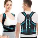 Vicorrect Posture Corrector for Women Adjustable: Back Support Brace - Shoulders Straightener Relieve Upper Back Pain (Black, Medium)