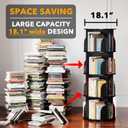 SpaceAid 4 Tier Rotating Bookshelf Tower, Spinning Bookcase Lazy Susan, Revolving 360 Book Shelf Storage Round Carousel, Vertical Rotate Turning Spiral Corner Organizer, Black, 4 Tier, 50" H