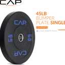CAP Barbell Rubber Olympic Bumper Plate | Multiple Options/Colors, 45Lb