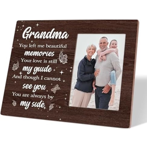 Memorial Picture Frame, 8x10 Wood Picture Frame Fits a 4 x 6 Inch Photo, Funeral Decorations, Memorial Decorations for Loss of Loved One, Grandma Memorial Gifts, Loss of Grandma Sympathy Gifts,12