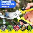 EWPJDK 4 Pack Garden Pruning Shears, Stainless Steel Garden Shears, Gardening Shears, Garden Scissors, Clippers, Pruning Snips, Pruning Shears for Gardening Tools (4PCS, Yellow, Orange, Green)