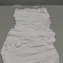 WIWIQS Women's Sexy Spaghetti Strap Tank Dress Basic Backless Bodycon Dress Ruched Club Party Mini Dress, M