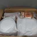 BESTVIP 700PCS Rose Gold Disposable Dinnerware Set for 100 Guests, Plastic Plates for Party, Wedding, Christmas, Include: 200 Plastic Plates, 100 Gold Silverware, 100 Cups, 100 Napkins