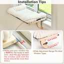 Cloud-Soft Cat Window Sill Perch with Zipper Designed Cushioned Bed, Supportive Cat Window Seat with Premium Solid Wood & Sturdy Metal Frame, Pet Hammock Bed for Large Cats (Medium, White)