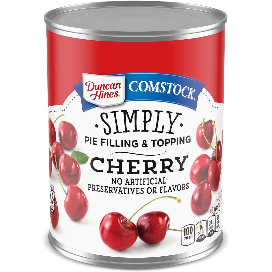 Duncan Hines Comstock Cherry Pie Filling and Topping, 21 oz. (Pack of 8) (BBD: 08/27/2026)
