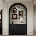 Naphite Floral Vintage Peel and Stick Wallpaper Boho Contact Paper for Cabinets and Drawers Farmhouse Wildwood Leaf Self Adhesive Removable Wallpaper for Bathroom Dark Botanical 17.3inW 197inL