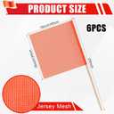 Mindsoft 6 Pack Bright Orange Safety Flag with Dowel Warning Flag Mesh Construction 18 x 18 Inch Eye Catching Sturdy for Wide Load Cargo Trailer Corners Ends Sides (Vinyl)