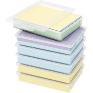 Lifewit 6 Pack Plastic Multi-Purpose Storage Box with Latching Lids, Clear A4 Paper Storage, Classroom Organization, Storage Containers for Board Game, Craft, Document, Magazine, Art Supplies
