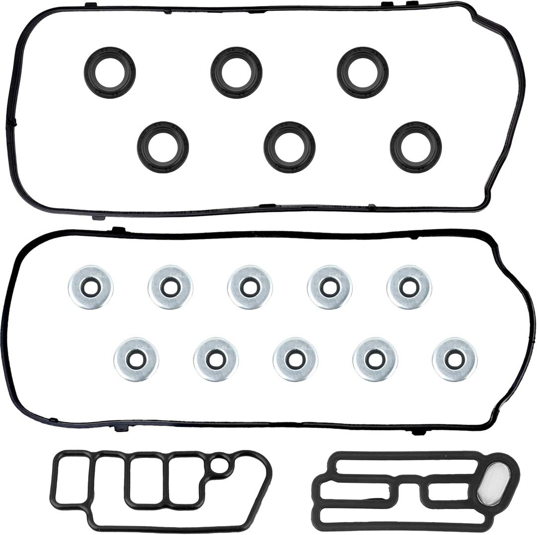 VS50773R Engine Valve Cover Gasket Set Kit & 15845-R70-A01 Solenoid Valve Gasket for Honda Accord Odyssey Pilot Ridgeline Acura MDX RDX RL TL TSX ZDX 2008 2009 2010 2011 2012 2013 2014 2015 2016 2017
