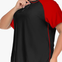 Inno Women's Plus Size Rash Guard Swim Shirt Short Sleeves UPF 50+ Swimwear Workout Tops, 5XL, Black