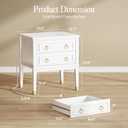 Huuger 27.6 Inch Tall Nightstand with Charging Station, USB-C Port, 2 Drawers Bedside Table, Larger Night Stand with 11.4 Inch Raised Legs, Painted Side Table End Table, for Bedroom, White, 23.6" x 15.8" x 27.6"