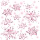 Boao 35 Pieces Christmas Snowflakes Ornaments DIY Acrylic Snowflakes Crystal Xmas Tree Pendant Winter Hanging Snow Theme Decoration(Clear Light Pink)