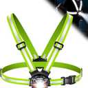 Running Lights for Runners, 500 Lumens Running Light with 45 Adjustable Tilt, 360 Reflective Vest & IPX4 Waterproof Rechargeable Safety Light Up Gear for Night Walking/Cycling/Jogging/Hiking