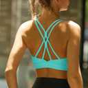 RUNNING GIRL Sports Bras for Women,Strappy Crisscross Back Padded Low Impact Running Sports Bra with Removable Cups (XXL)