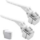 2Pcs Push Button Toilet Flush Lever Handle, Universal Side Mount Toilet Trip Lever Tank Flush Lever
