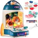 ROUSKY Claw Machine for Kids, Kids Toy Rocket Mini Vending Machine,Cute Plush Doll, for Teen Boys and Girls, Birthday Gifts for 6-10 Years Old Boys and Girls