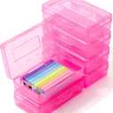 Mr. Pen- Clear Pencil Boxes, 6 Pack, Vibrant Pink Color, Snap-Tight Lid, Plastic Pencil Box Organizer, 7.9"x4.5"x2.4"