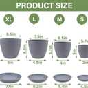 2 x Plant Pots- 8.5/7.5/6.5/6 Inches 4 Pack Plastic Plant Pots,Indoor Decor Flower Pots with Drainage Holes and Tray,Home Decor Planters for Indoor Plants Cactus, Succulents Pot(Gray)