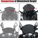 Windshield for NINJA500 SE 2024 2025 2026, PSLER Windscreen Double Bubble Wind Deflector Protector Fairing for NINJA500 SE Ninja 500 2024 2025 2026 (18" Black)