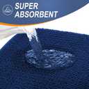 OLANLY Thick Memory Foam Small Bathroom Rugs 24x16, Extra Soft Absorbent Bathroom Mat, Quick Dry Bath Mats, Non-Slip, Machine Washable Carpet for Bathroom, Tub and Shower, Home Decor Accessories, Navy