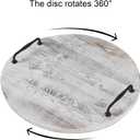 Wooden Lazy Susan for Table Turntable Organizer 18 Inch Large Lazy Susan Whitewashed Wood Serving Tray for Pantry Cabinet Countertop Round Spins Balanced Pine Spice Rack for Kitchen Essentials Storage